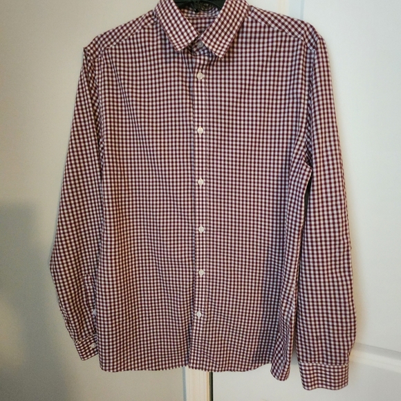 H&M slim fit easy-iron button front shirt. Mens M - Picture 10 of 13